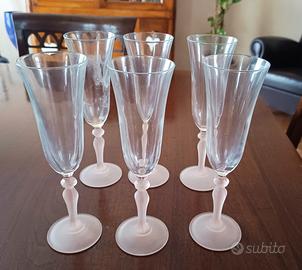 set completo bicchieri con stelo smerigliato rosa