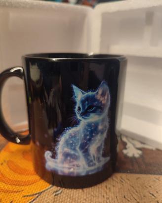 tazza mug nuova stile gatto fantasy fronte retro 
