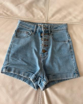 Pantaloncini corti a vita alta in jeans