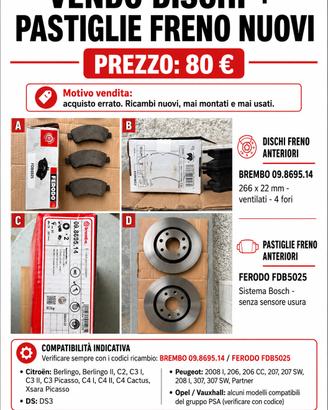 Pastiglie  e dischi  Citroren/Peugeot/opel