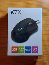 Ktx MOUSE OTTICO MU-11UBK USB 1200DPI NUOVO PLUG&P