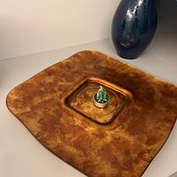 Piatto Centrotavola Quadrato | Effetto Bronzo Oro