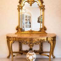 Console da ingresso con specchiera coordinata