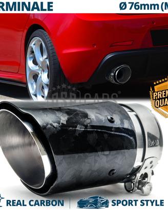 TERMINALE Scarico TONDO Auto in CARBONIO FORGIATO