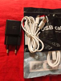 SAMSUNG FAST CHARGING 15W BIANCO O NERO+2 CAVI USB