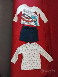2 magliette e 1 pantaloncino da bambino