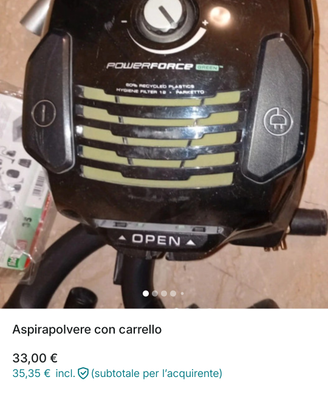Aspirapolvere con carrello