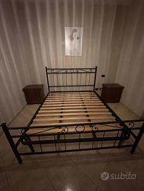 Letto matrimoniale ferro battuto + rete