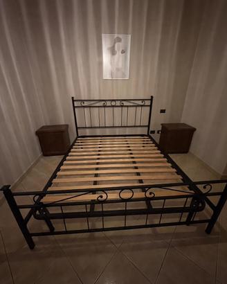 Letto matrimoniale ferro battuto + rete