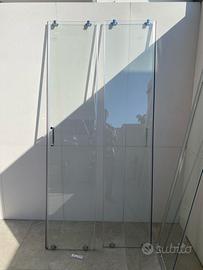 CABINA DOCCIA IN VETRO E ALLUMINIO 80x80 cm