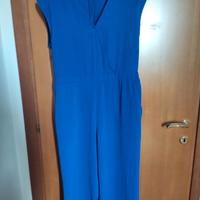 Tuta morbida senza maniche color blu cina