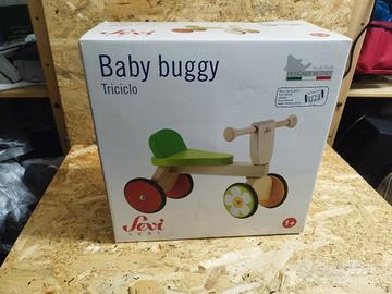 triciclo baby buggy nuovo in legno