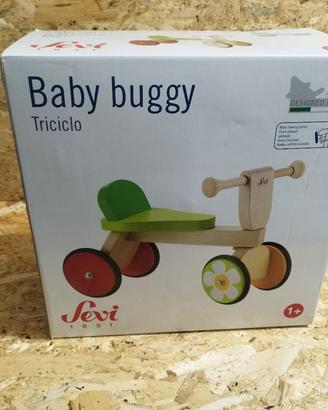 triciclo baby buggy nuovo in legno