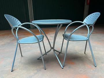 Set Tavolino + 2 Sedie Vermobil in Metallo