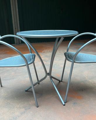 Set Tavolino + 2 Sedie Vermobil in Metallo