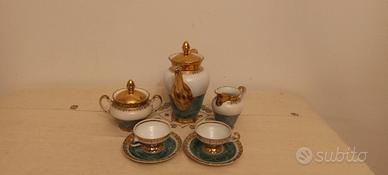 servizio da caffè vintage in porcellana per 2