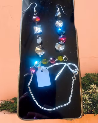 bracciale e orecchini cristallo sfaccettato  nouvo