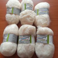 Sei gomitoli misto mohair color panna