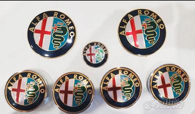 KIT FREGIO STEMMI LOGHI ALFA ROMEO COPRIMOZZI 60MM