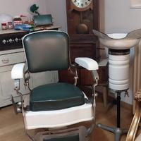 Poltrona da barbiere anni 50 con lavatesta