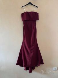 Abito elegante da sera Bordeaux - Modello a sirena