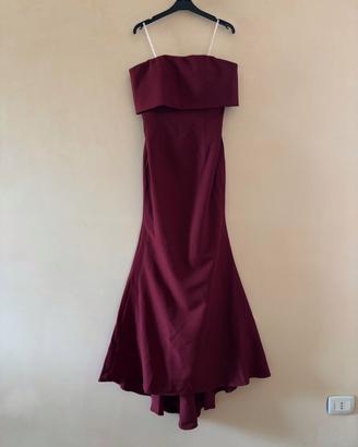 Abito elegante da sera Bordeaux - Modello a sirena