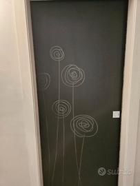 porta scorrevole in vetro esterno muro 90×210