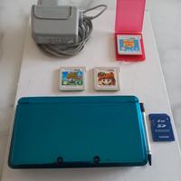 NINTENDO 3DS TURCHESE+MEMORY 2GB (GIOCHI A PARTE).