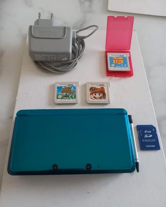 NINTENDO 3DS TURCHESE+MEMORY 2GB (GIOCHI A PARTE).