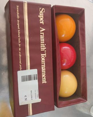 set tre palle da biliardo