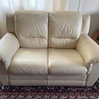 Divani in pelle  pieno fiore beige