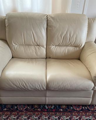 Divani in pelle  pieno fiore beige