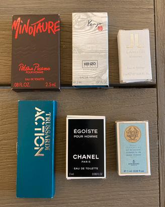 5 fiale prpfumo uomo anni 80-90