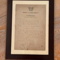 Decreto manoscritto regno Vittorio Emanuele II