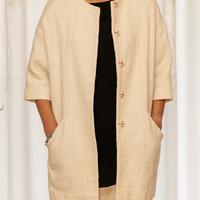 Semicouture – Cappotto donna in tweed crema