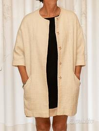 Semicouture – Cappotto donna in tweed crema