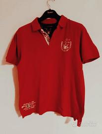 Polo con bottoni col.rosso marca Cotton e  Silk.