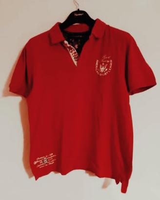 Polo con bottoni col.rosso marca Cotton e  Silk.