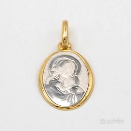 Ciondolo oro giallo e bianco 18kt E.2521