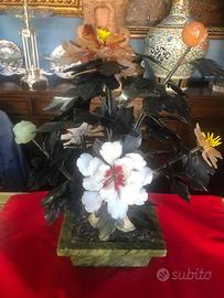 COMPOSIZIONE FLOREALE IN GIADA E PIETRE DURE  '60