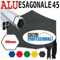 Gazebo 3x3 alluminio pieghevole telo nero chiosco