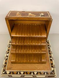 Portasigarette VINTAGE in legno anni 70