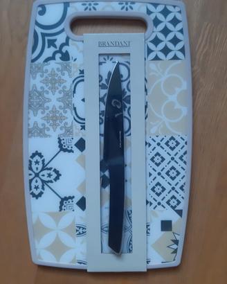 Tagliere e coltello Brandani Black oxidation