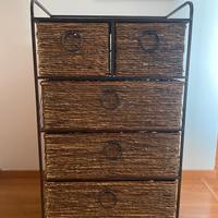 Cassettiera in vimini 