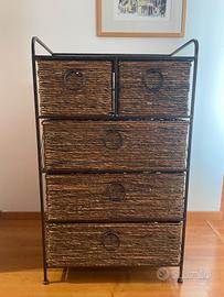 Cassettiera in vimini 