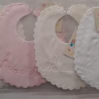PZ 6 € 10 PIQUET BAVAGLIA BAVETTINA BAVETTA RICAMO
