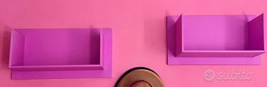 Set 4 mensole da parete rosa fucsia per cameretta