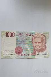 1000 lire carta Montessori 3 Ottobre 1990