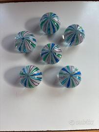 Fermacarte in vetro stile Murano latticino