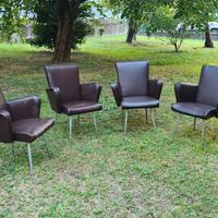 4 poltrone vintage ecopelle